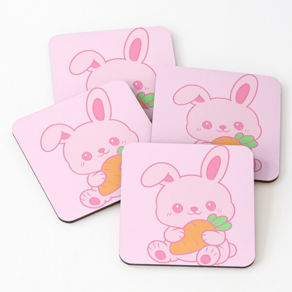 Aperçu de l'œuvre Lapin rose kawaii mignon créée et vendue par Phyllya Design.