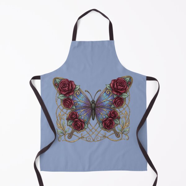 Item preview, Gothic Art Nouveau Butterfly & Dark Red Roses designed and sold by digitalbob60.
