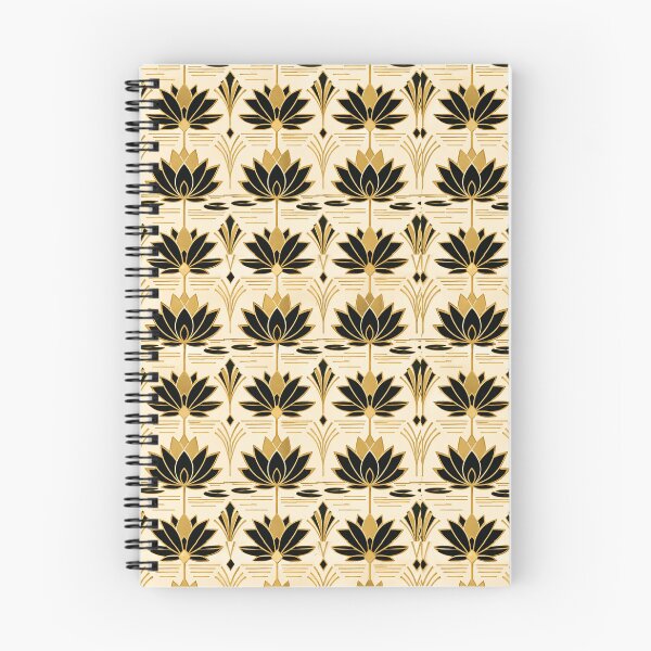 Item preview, Lotus Art Deco Black Gold Decorative Seamless Pattern designed and sold by Inkworksbyshery.