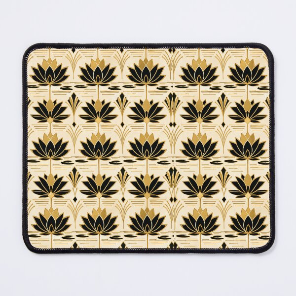 Item preview, Lotus Art Deco Black Gold Decorative Seamless Pattern designed and sold by Inkworksbyshery.
