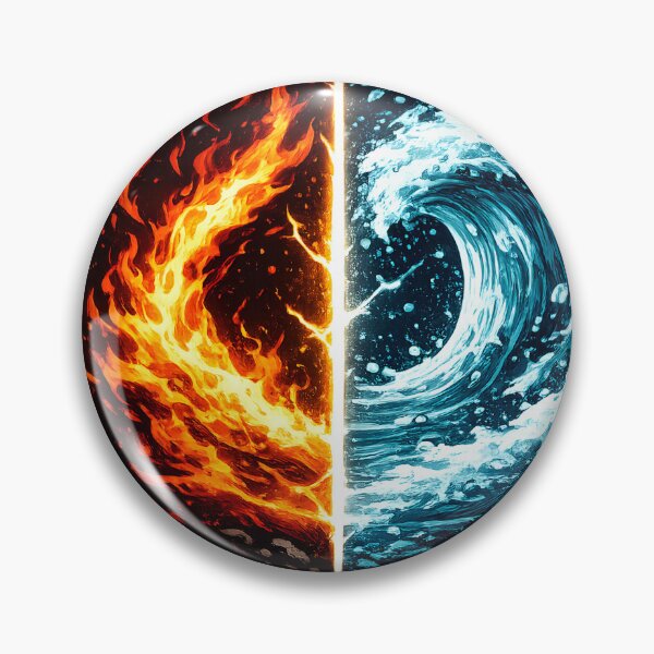 Item preview, Fire and Water Yin Yang Element Balance Art designed and sold by CreativeMindsetLab.
