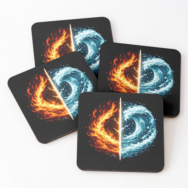 Item preview, Fire and Water Yin Yang Element Balance Art designed and sold by CreativeMindsetLab.
