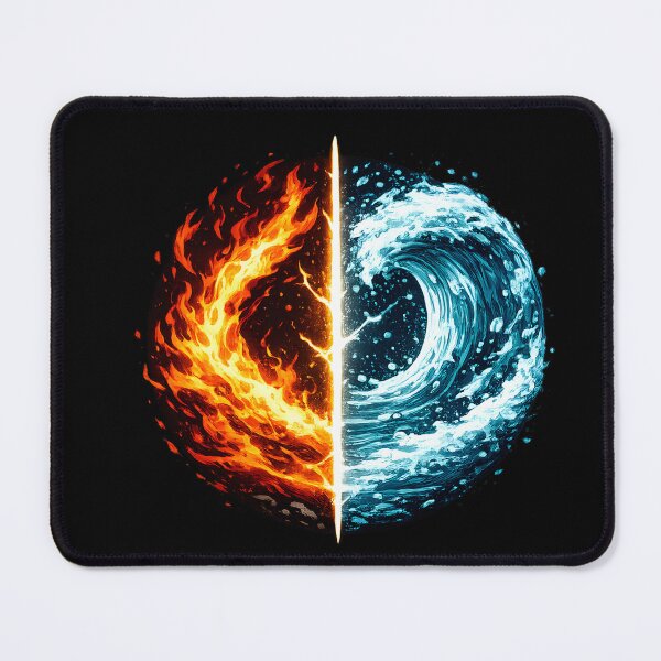 Item preview, Fire and Water Yin Yang Element Balance Art designed and sold by CreativeMindsetLab.