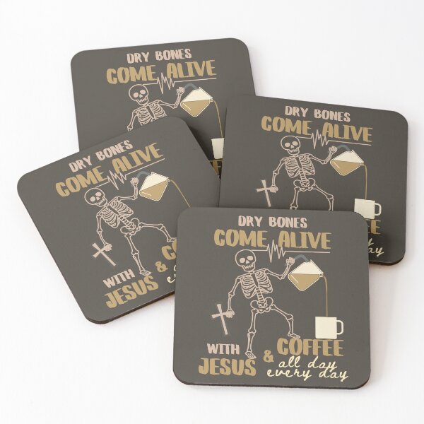 Item preview, Halloween Skeleton Jesus Christ and Pumpkin Spice Coffee Dry Bones Come Alive Bible Verse Ezekiel 37: 4-5                   designed and sold by Forevermore.