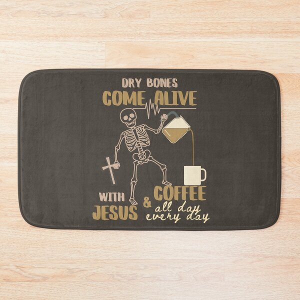 Item preview, Halloween Skeleton Jesus Christ and Pumpkin Spice Coffee Dry Bones Come Alive Bible Verse Ezekiel 37: 4-5                   designed and sold by Forevermore.