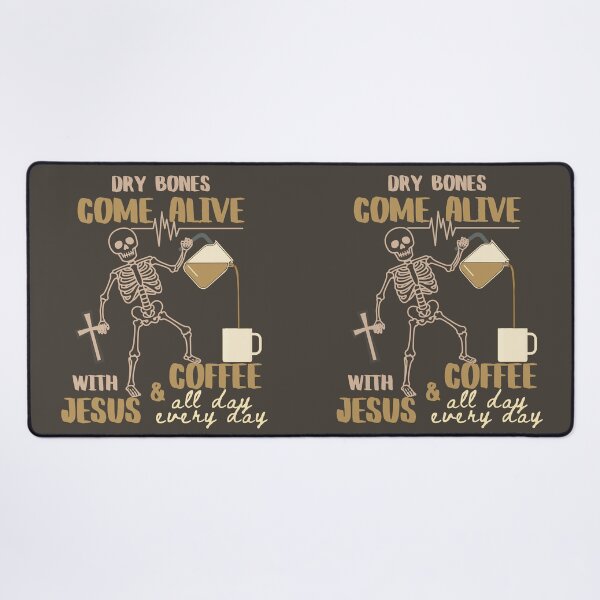 Item preview, Halloween Skeleton Jesus Christ and Pumpkin Spice Coffee Dry Bones Come Alive Bible Verse Ezekiel 37: 4-5 designed and sold by Forevermore.