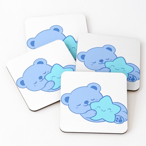 Aperçu de l'œuvre Adorable ourson bleu kawaii créée et vendue par Phyllya Design.