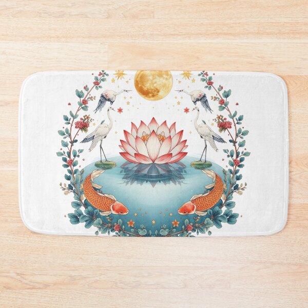 Item preview, Inner Peace | Lotus, Cranes & Celestial Botanical Illustration designed and sold by catcurio.