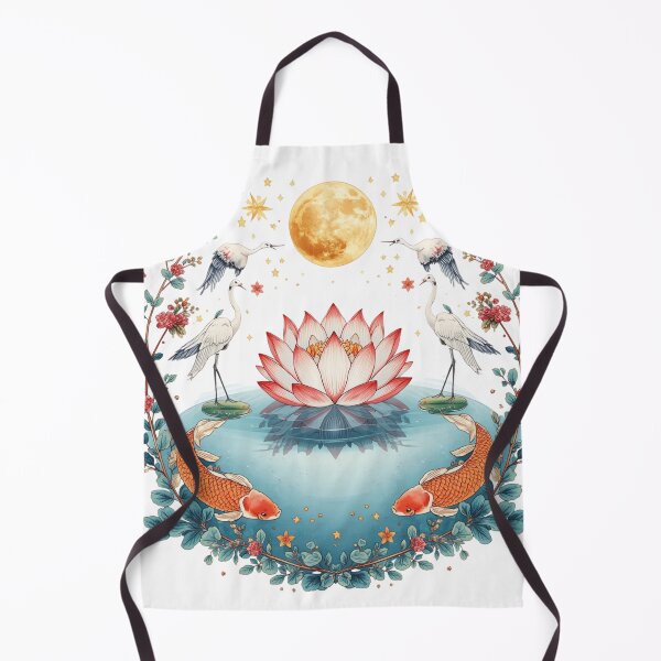 Item preview, Inner Peace | Lotus, Cranes & Celestial Botanical Illustration designed and sold by catcurio.