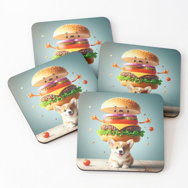 Item preview, Corgi with Living Cheeseburger Cartoon designed and sold by OksArtStudio.