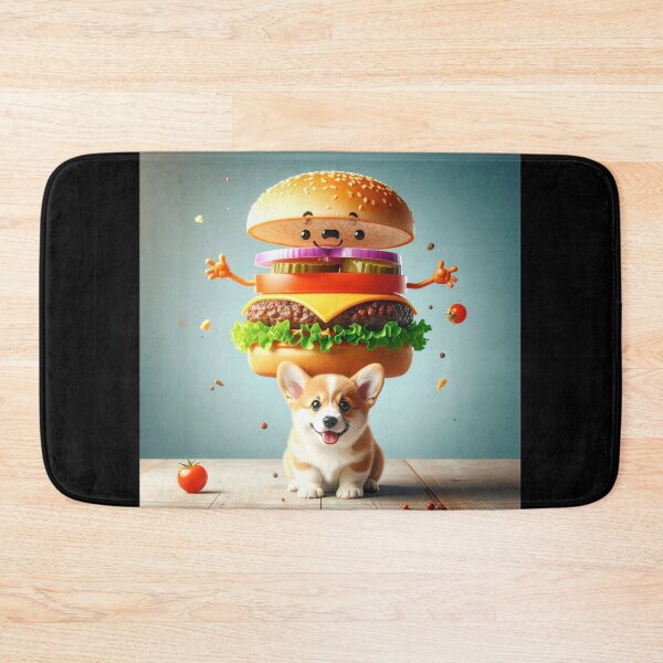 Item preview, Corgi with Living Cheeseburger Cartoon designed and sold by OksArtStudio.