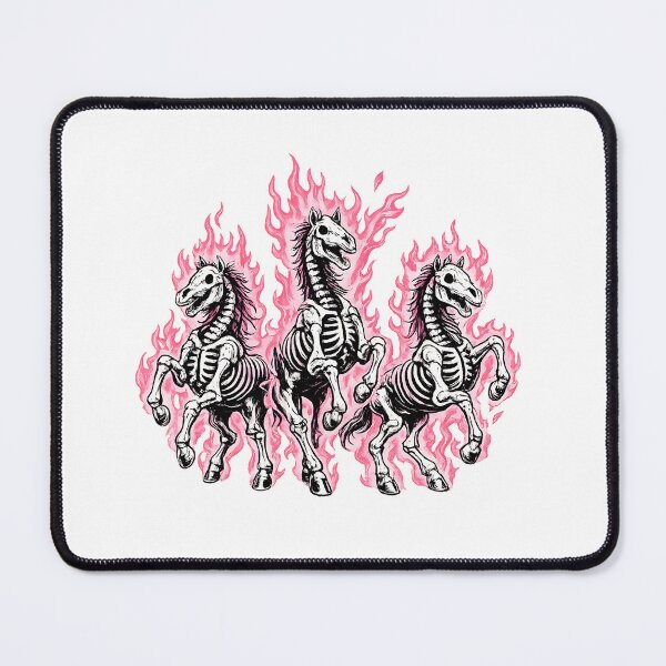 Item preview, Pink Flaming Skeleton Horse Trio | Gothic Dark Aesthetic Graphic designed and sold by rubbytipsy.