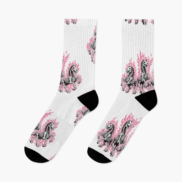 Item preview, Pink Flaming Skeleton Horse Trio | Gothic Dark Aesthetic Graphic designed and sold by rubbytipsy.