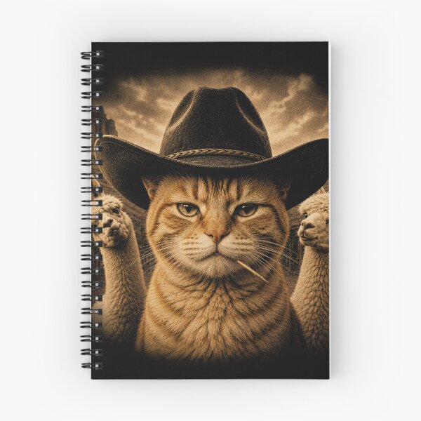 Item preview, Vintage Cowboy Cat with Alpacas designed and sold by RetroAnimal.