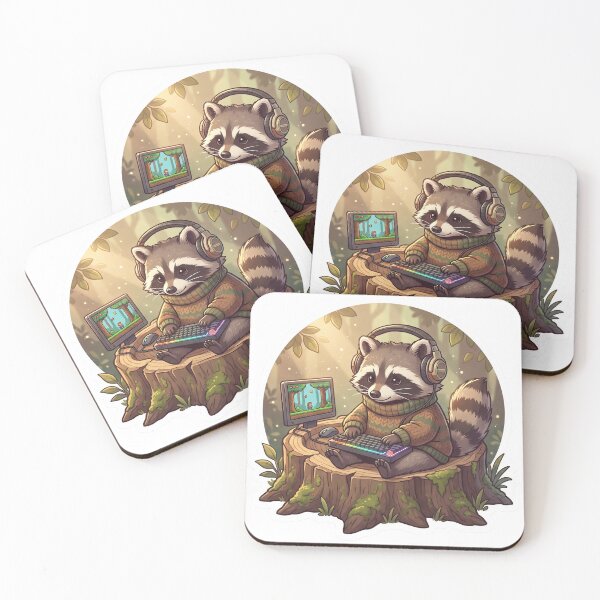 Item preview, Cute Gaming Raccoon designed and sold by LenNo9881.