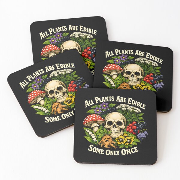 Item preview, All Plants Are Edible Some Only Once – Funny Botanical Dark Humor Skull Mushroom designed and sold by Artycom.
