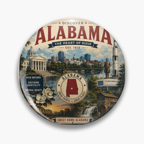 Item preview, Discover Alabama | Vintage Travel Poster | Retro USA Wall Art designed and sold by SlanPOD.
