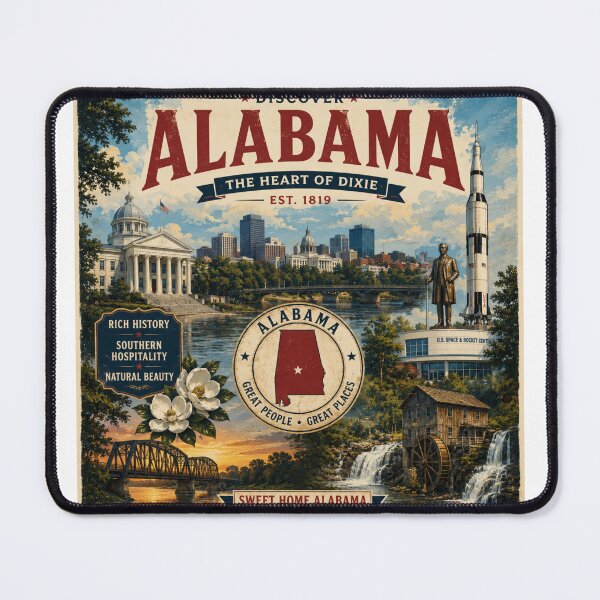 Item preview, Discover Alabama | Vintage Travel Poster | Retro USA Wall Art designed and sold by SlanPOD.
