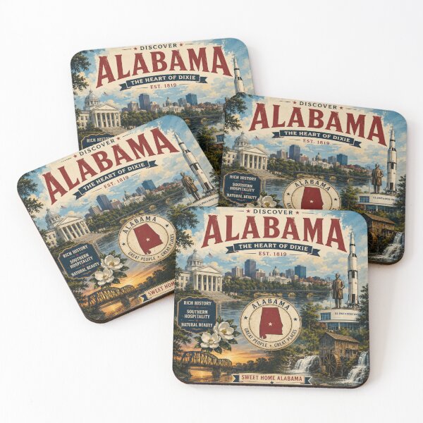 Item preview, Discover Alabama | Vintage Travel Poster | Retro USA Wall Art designed and sold by SlanPOD.