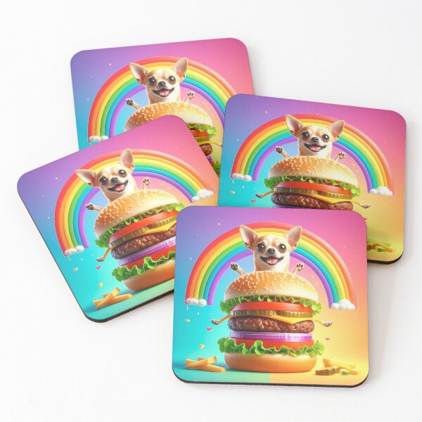 Item preview, Chihuahua in Giant Cheeseburger Under Rainbow designed and sold by OksArtStudio.