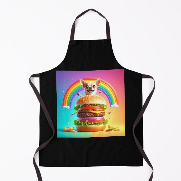Item preview, Chihuahua in Giant Cheeseburger Under Rainbow designed and sold by OksArtStudio.