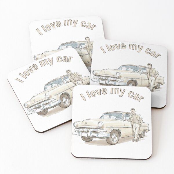 Item preview, I Love My Car vintage classic car lover illustration designed and sold by BeverlyBooks.