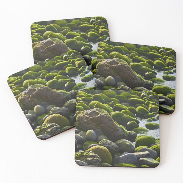 Item preview, Green mossy stones in a tide pool designed and sold by Imagerisium.