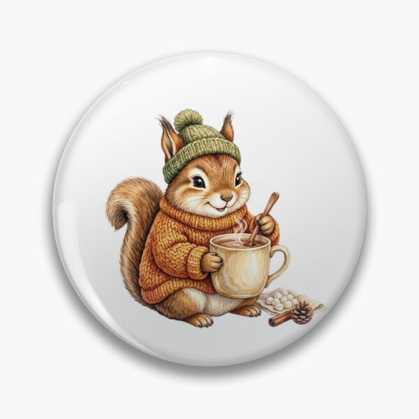 Item preview, Cozy Squirrel Making Hot Cocoa | Cute Woodland Autumn Animal Illustration designed and sold by vigzhifushions.
