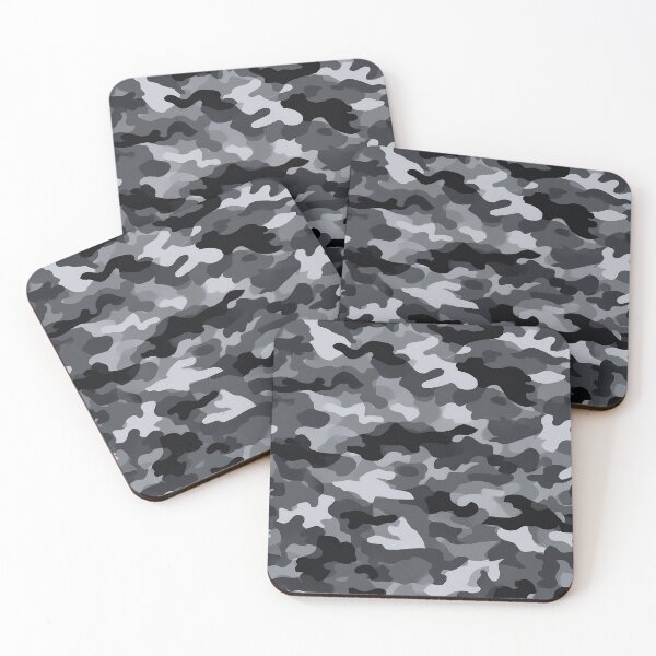 Item preview, Urban Camo Pattern - Grey Black & White Blob Camouflage Design designed and sold by Nine Lives Studio.
