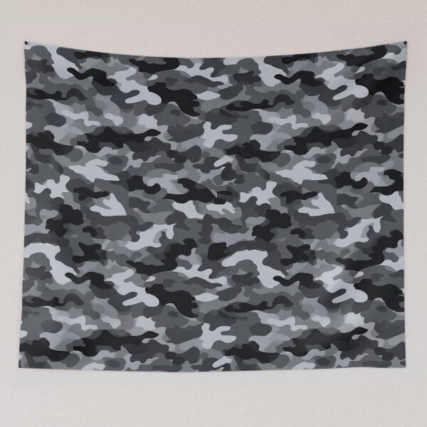 Item preview, Urban Camo Pattern - Grey Black & White Blob Camouflage Design designed and sold by Nine Lives Studio.