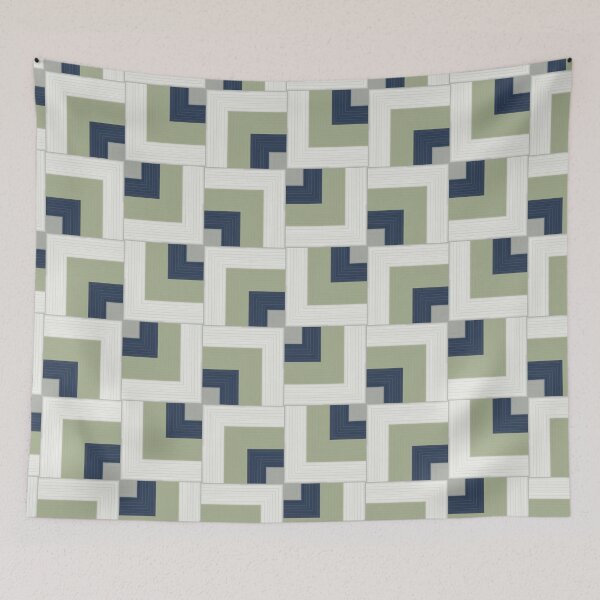 Item preview, Retro Chevron Block Abstract Seamless Print - Minimalist Sage & Cream designed and sold by joniJhon_design.