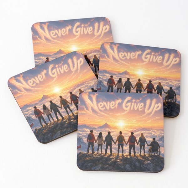 Item preview, Never Give Up Unity and Success Motivational Art designed and sold by DignityLab.