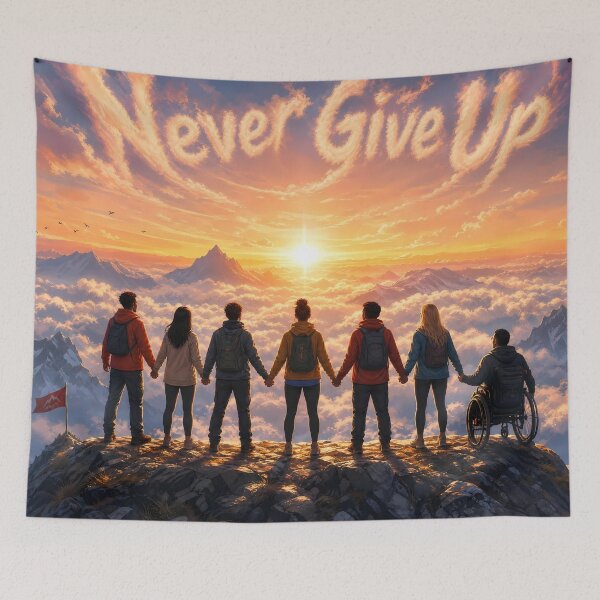 Item preview, Never Give Up Unity and Success Motivational Art designed and sold by DignityLab.