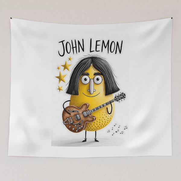 Item preview, Cartoon Lemon Character Playing Guitar Illustration designed and sold by Artessie.