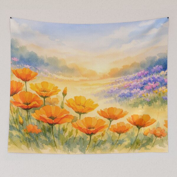 Item preview, Californian Poppies and Cornflowers designed and sold by PurrfectWhisper.