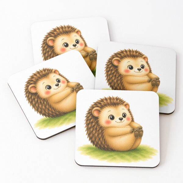 Item preview, Boat Pose Hedgehog Yoga Watercolor Print designed and sold by YogiAnimalArt.