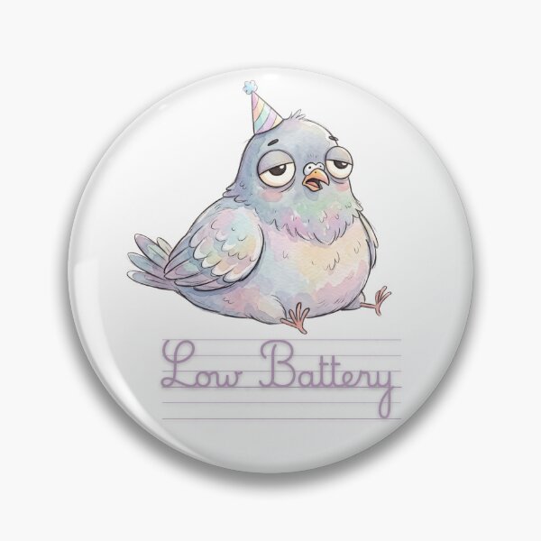 Item preview, Low Battery Pigeon | Funny Tired Bird Meme Design designed and sold by HelgaCraftery.