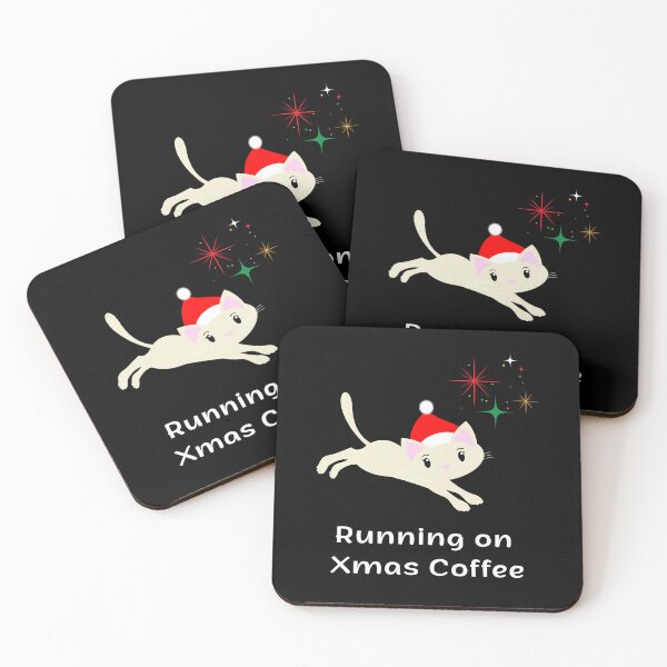 Item preview, Running on Xmas Coffee | Espresso Yourself Cats | Funny Christmas Coffee Cat designed and sold by ContigoART.