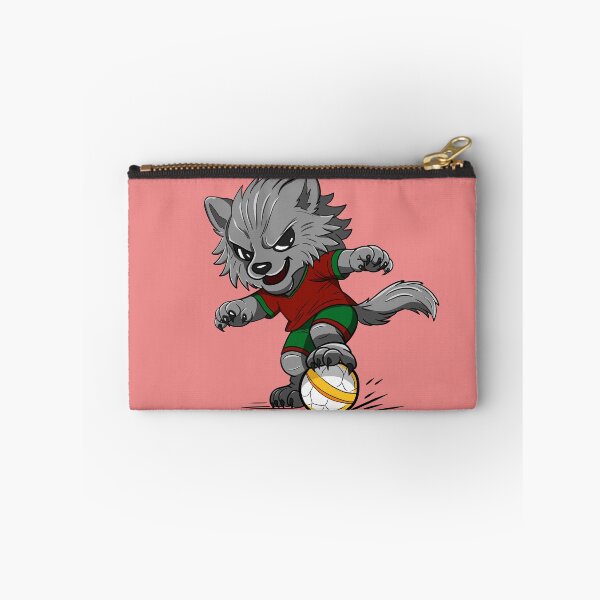 Item preview, Cute Wolf Playing Football Cartoon designed and sold by Phyllya Design.