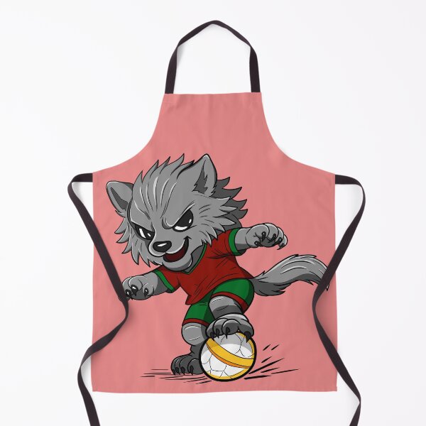 Item preview, Cute Wolf Playing Football Cartoon designed and sold by Phyllya Design.