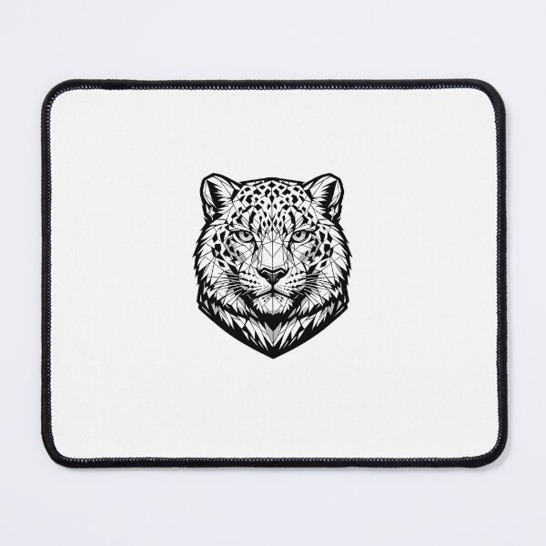 Item preview, Geometric Snow Leopard Head | Low Poly Wildlife Vector | Black & White Big Cat Sticker designed and sold by DesertInkArt.