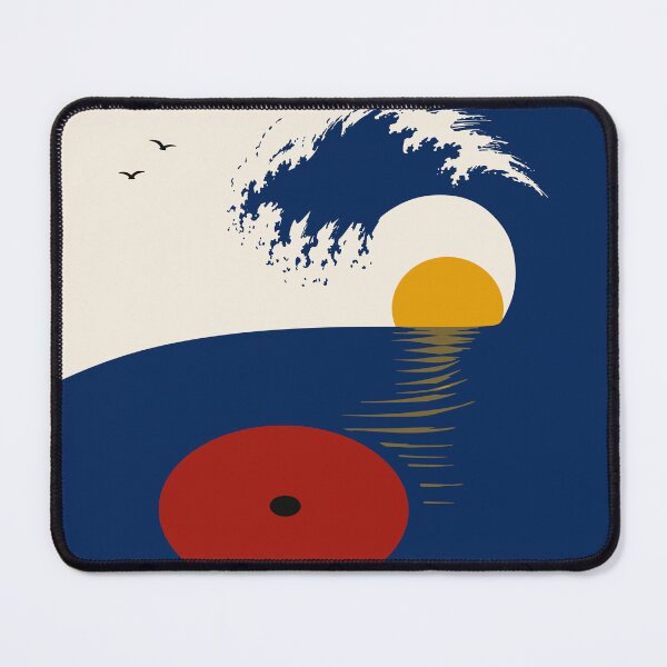 Item preview, Vinyl Record Ocean Wave Art | Bauhaus Music Print | Minimalist Sunset Print | Mid-Century Modern Coastal Decor designed and sold by Studio pod Burom.
