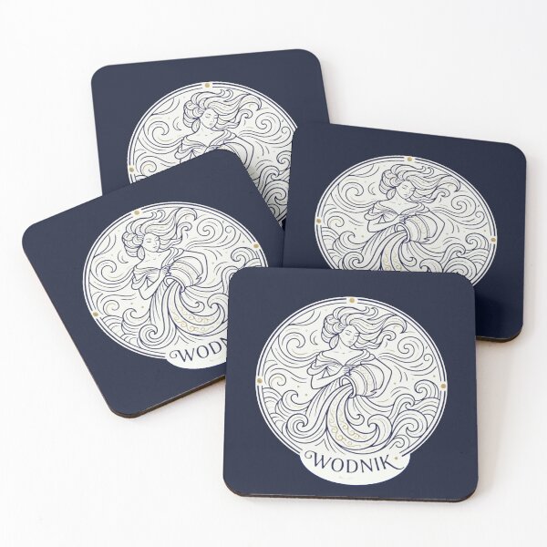 Item preview, Aquarius Zodiac Sign Celestial Line Art – Mystic Astrological Emblem designed and sold by mijaczeek.
