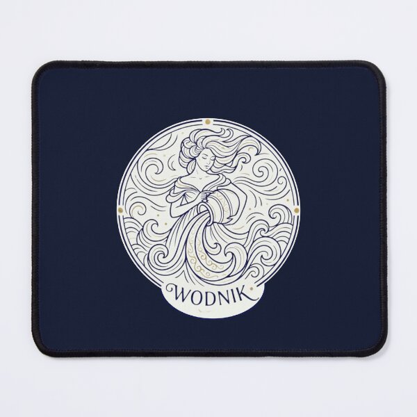 Item preview, Aquarius Zodiac Sign Celestial Line Art – Mystic Astrological Emblem designed and sold by mijaczeek.