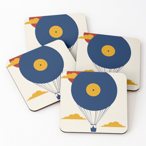 Item preview, Vinyl Record Hot Air Balloon Print | Bauhaus Music Art | Minimalist Floating Vinyl Print | Mid-Century Modern Wall Decor designed and sold by Studio pod Burom.
