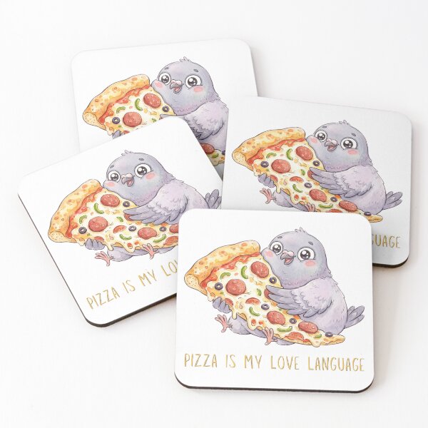 Item preview, Pizza Is My Love Language | Cute Pigeon Food Lover Meme designed and sold by HelgaCraftery.