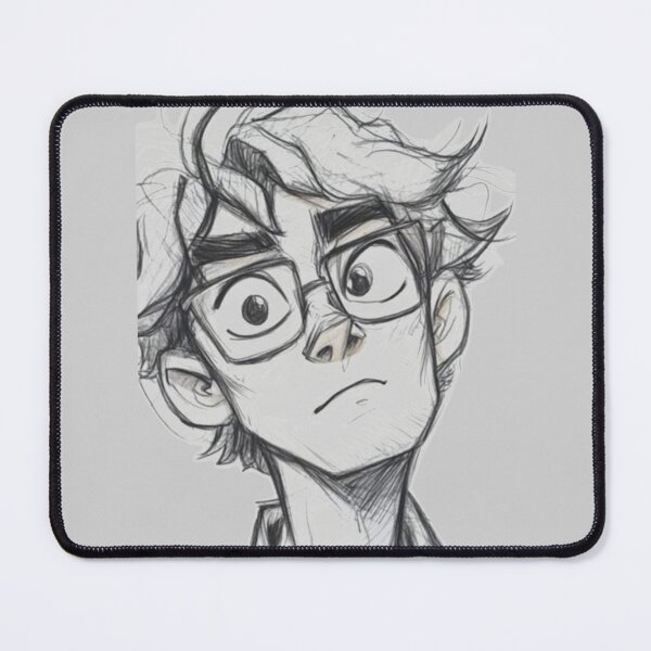Item preview, Funny Shocked Guy With Glasses Sketch Meme | Wide Eyes Reaction Face | Viral Cartoon Illustration designed and sold by Craft-Qasba .