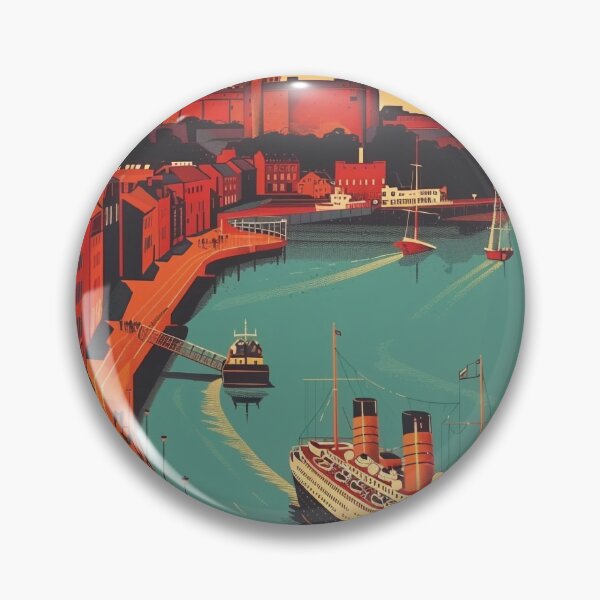 Item preview, Southampton UK travel poster in the style of 50s screen print travel posters designed and sold by windmildesigner.