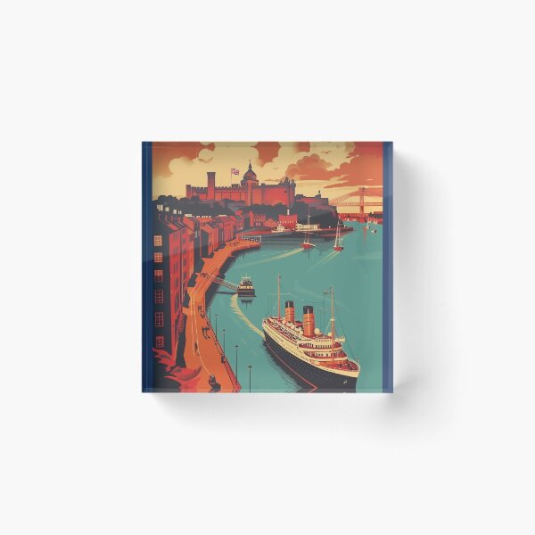 Item preview, Southampton UK travel poster in the style of 50s screen print travel posters designed and sold by windmildesigner.