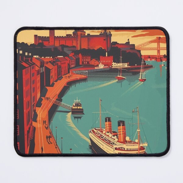 Item preview, Southampton UK travel poster in the style of 50s screen print travel posters designed and sold by windmildesigner.